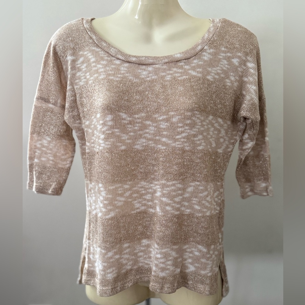 Suzy Shier top,glittery gold and brown, fits medium